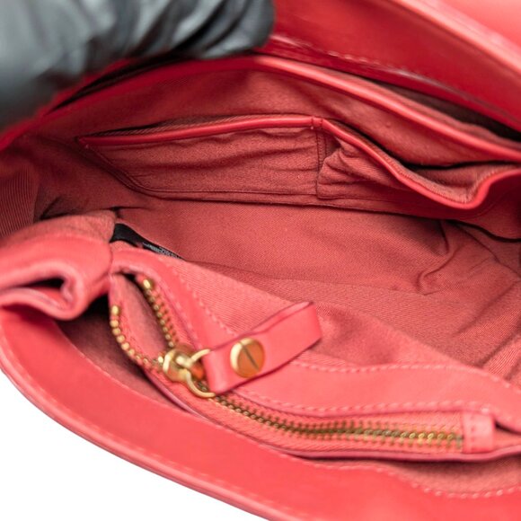 Ellen Tracy Barbie Pink Leather Turn Lock Flap Cover Shoulder Bag - Picture 9 of 12